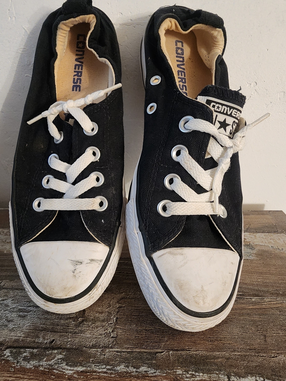 Converse Black and White Low Top Canvas Sneakers